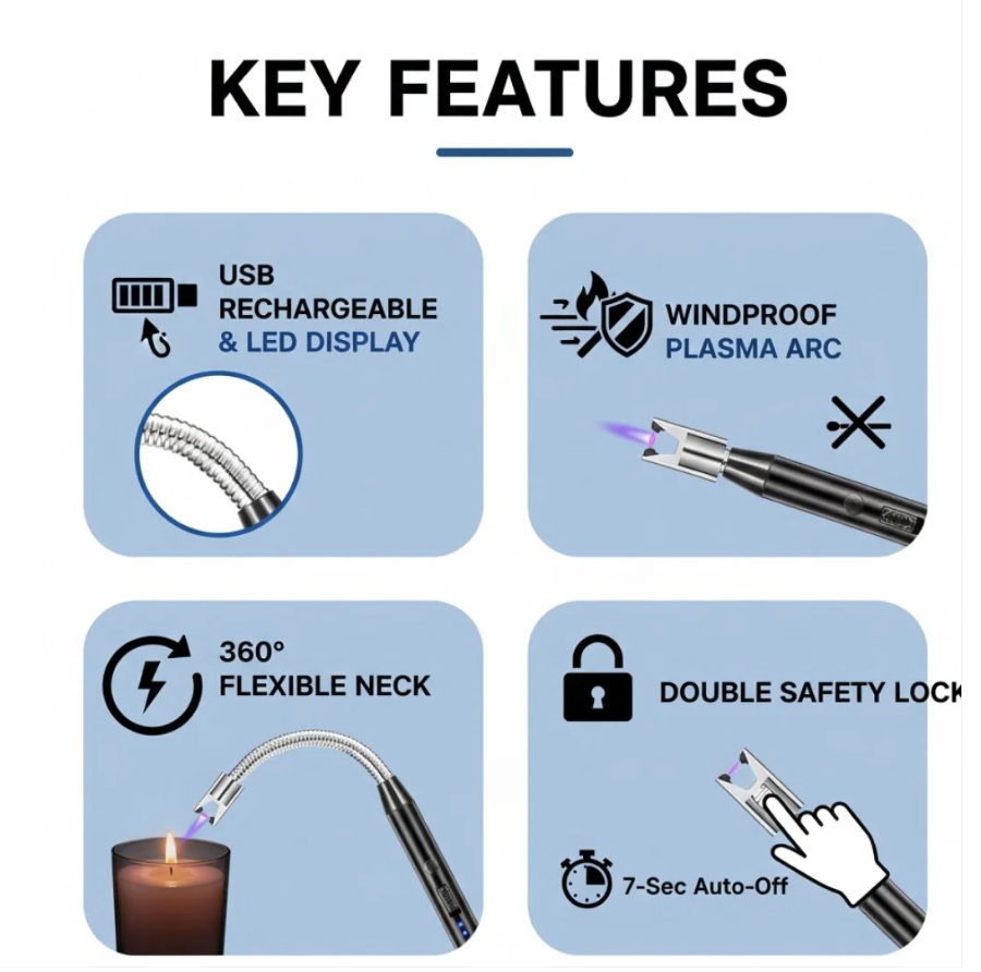 Discover the ultimate safety and convenience with the USB rechargeable electric arc lighter by FirePot.