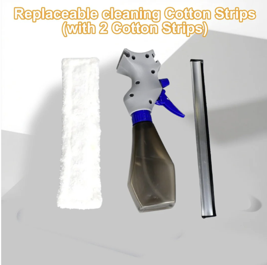 Glass Cleaner Brush – 3-in-1 Spray Type Tool | Velvet Wipe