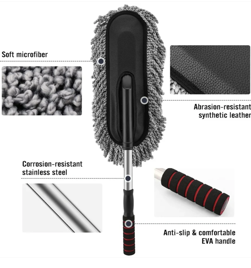 Car Duster – Retractable Handle Microfiber | Velvet Wheels