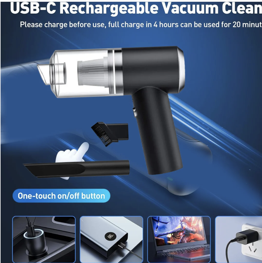 Wireless Handheld Vacuum Cleaner – 120W USB Rechargeable | storenzo