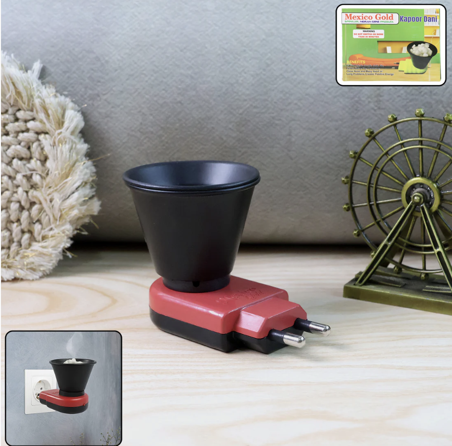 Electric Kapoor Dani Diffuser – Smoke-Free Camphor for Pure Air