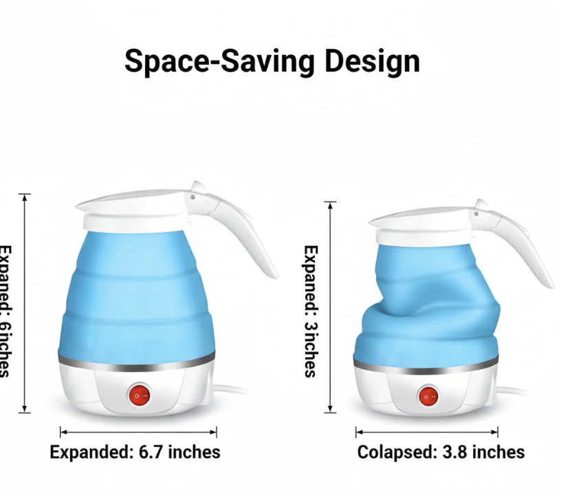 Foldable Electric Kettle – Portable 0.6L Travel Boiler | Siplix