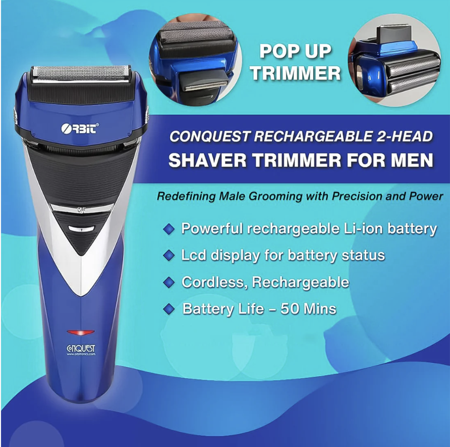 Electric Foil Shaver – Rechargeable Dual Head for Smooth Grooming