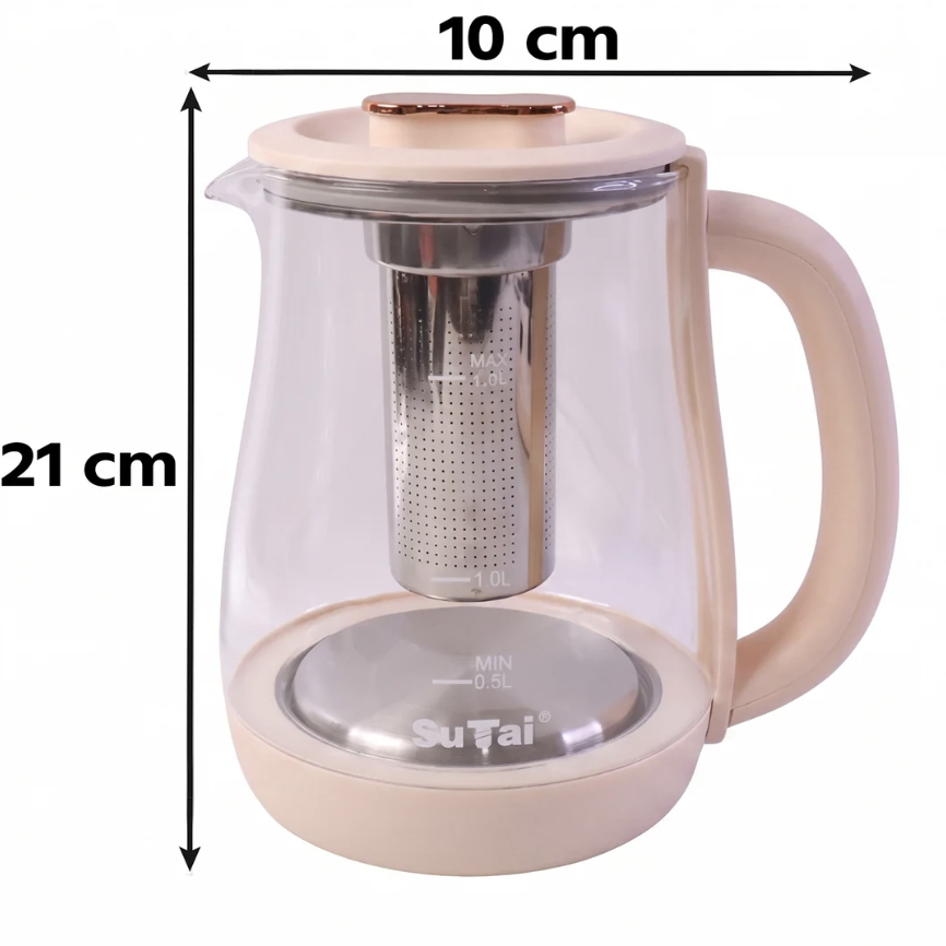 Suta Electric Glass Kettle 2.3L Tea Maker with Infuser and Temperature Control (1 Pc)