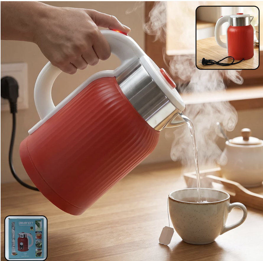 Electric Kettle 2 Litre 1500W Red for Tea Coffee Milk and Hot Water (1 Pc)