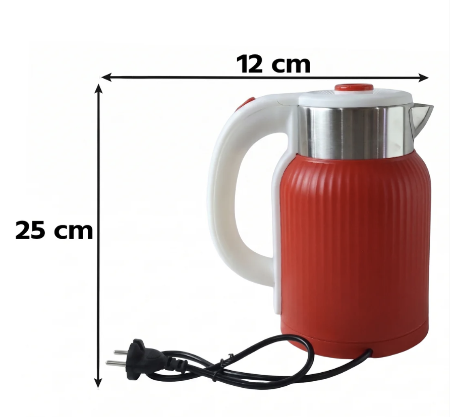 Electric Kettle 2 Litre 1500W Red for Tea Coffee Milk and Hot Water (1 Pc)
