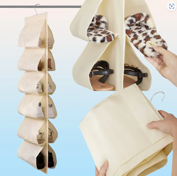 12-Pocket Hanging Shoe Organizer – Space-Saving Durable Storage