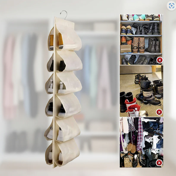 12-Pocket Hanging Shoe Organizer – Space-Saving Durable Storage