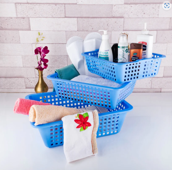 Plastic Cane Fruit Baskets – Set of 3 Sizes | Tidy Table