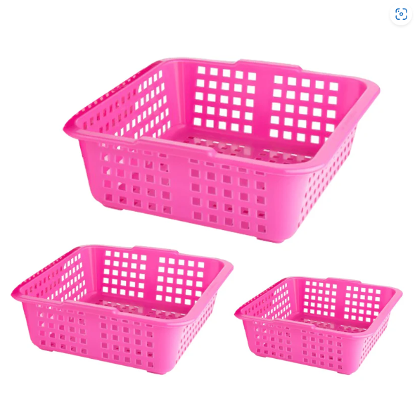Plastic Cane Fruit Baskets – Set of 3 Sizes | Tidy Table