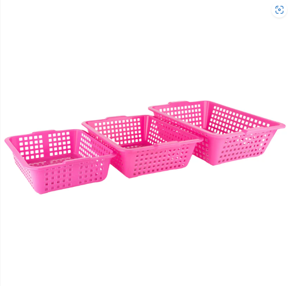 Plastic Cane Fruit Baskets – Set of 3 Sizes | Tidy Table