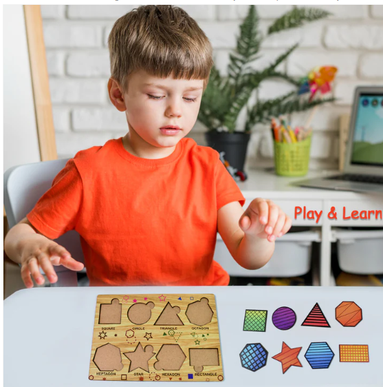 Wooden Triangle Puzzle – Educational Toy for Kids | Inventive Play - Image 3