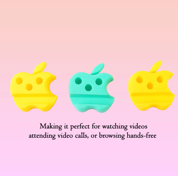 Mobile Stand with Pen Holder – Apple-Shaped Desk Organizer 3 Pc