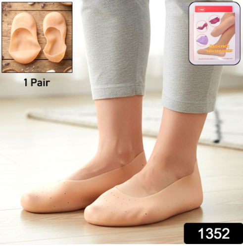 Silicone Heel Protector Socks – Soft Gel Relief for Cracked Heels