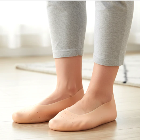 Silicone Heel Protector Socks – Soft Gel Relief for Cracked Heels