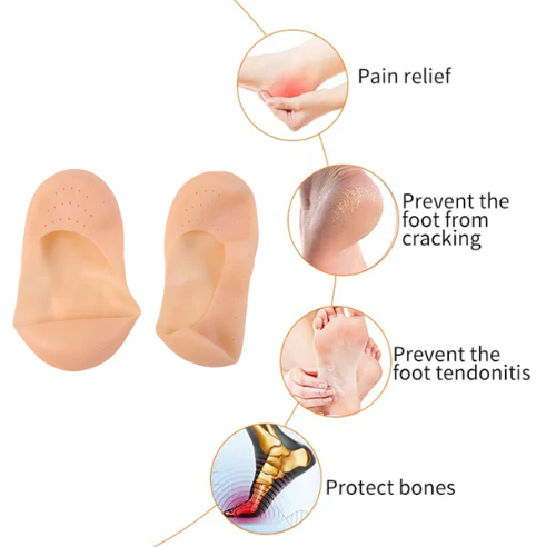 Silicone Heel Protector Socks – Soft Gel Relief for Cracked Heels