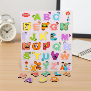 Wooden Alphabet Puzzle Board – Colorful A–Z Learning Toy for Kids