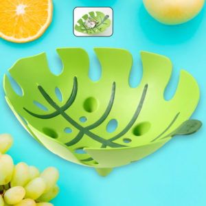 Leaf-Shaped Plastic Fruit Basket – Ventilated & Durable Design