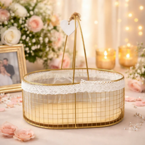 Metal Wire Storage Basket – Elegant Organisation with Handle