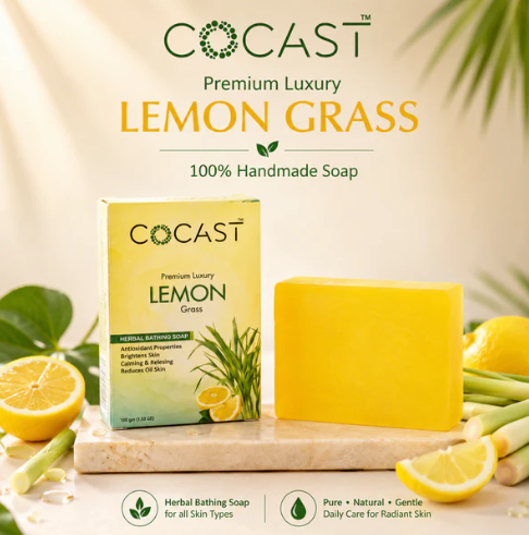 Herbal Bathing Soap – Refreshing Lemon Grass Fragrance for All Skin Types