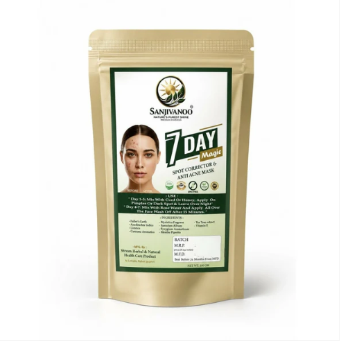 Sanjivanoo 7 Day Magic Spot Corrector Anti Acne Face Pack Herbal Mask (100 GM) - Image 4