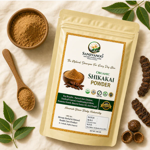 Sanjivanoo Shikakai Powder Natural Herbal Hair Cleanser Shampoo (200 GM)
