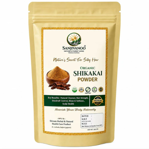 Sanjivanoo Shikakai Powder Natural Herbal Hair Cleanser Shampoo (200 GM)