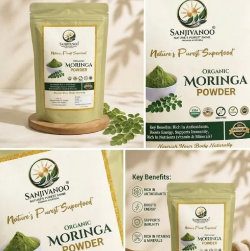Sanjivanoo Organic Moringa Powder – Premium Natural Superfood 200 GM