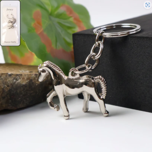 Metallic Horse Keychain – Durable Polished Chrome Accessory