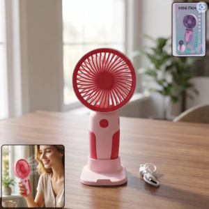 Mini Handheld Rechargeable USB Fan – Portable & Detachable Stand