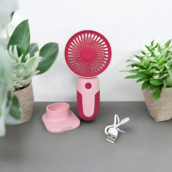 Mini Handheld Rechargeable USB Fan – Portable & Detachable Stand