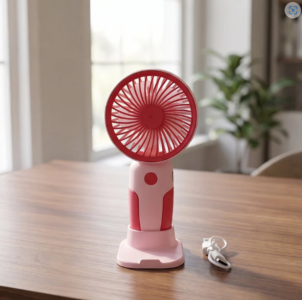 Mini Handheld Rechargeable USB Fan – Portable & Detachable Stand