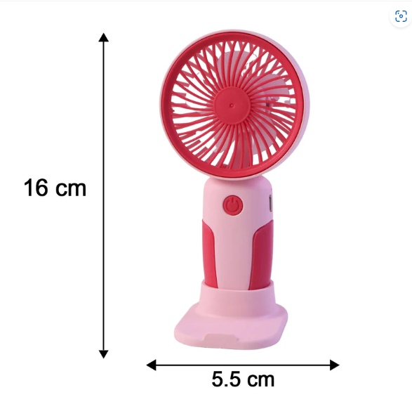 Mini Handheld Rechargeable USB Fan – Portable & Detachable Stand