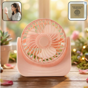 Silent Mini Desk Fan – Rechargeable, Adjustable Tilt & USB