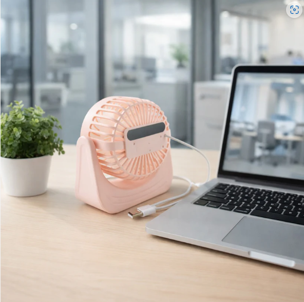 Silent Mini Desk Fan – Rechargeable, Adjustable Tilt & USB