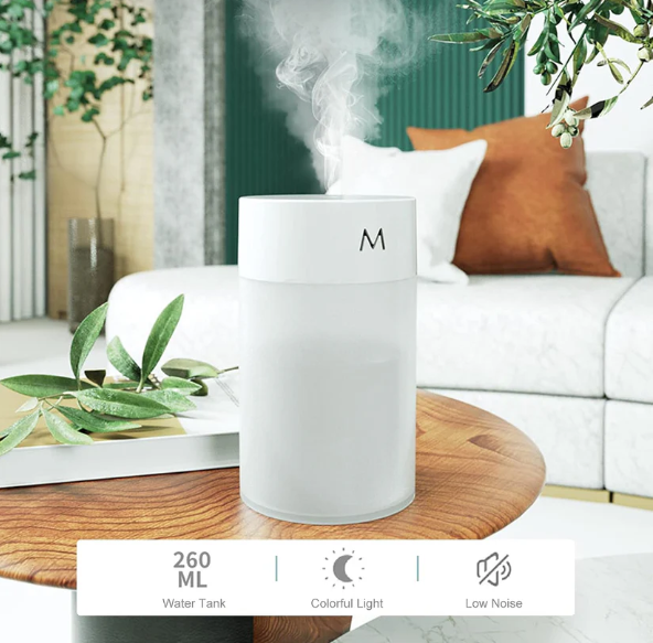 Mini Portable USB Humidifier Cool Mist Desktop Air Diffuser with Li...