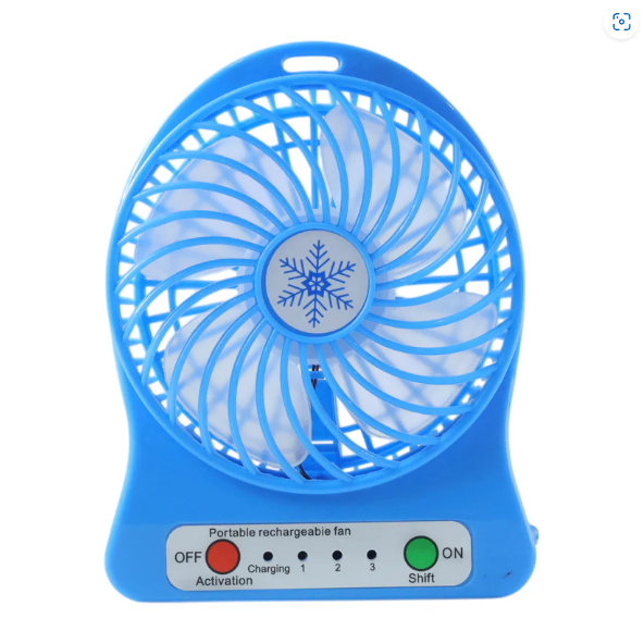 Portable Mini Table Fan – Rechargeable with Detachable Battery