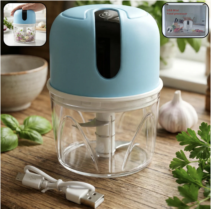 Transform your daily cooking with the ultimate convenience of our Mini Electric Garlic Chopper from Indo Glow.