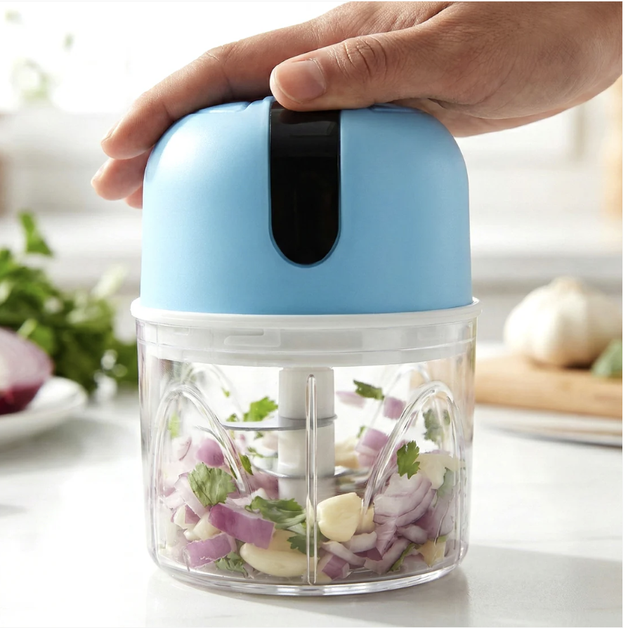 Transform your daily cooking with the ultimate convenience of our Mini Electric Garlic Chopper from Indo Glow.