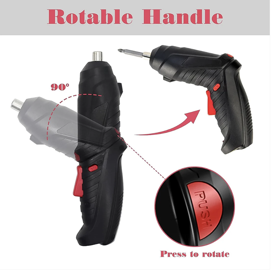 Cordless Electric Screwdriver – 48-Pc Bit Set & LED | BoltForce