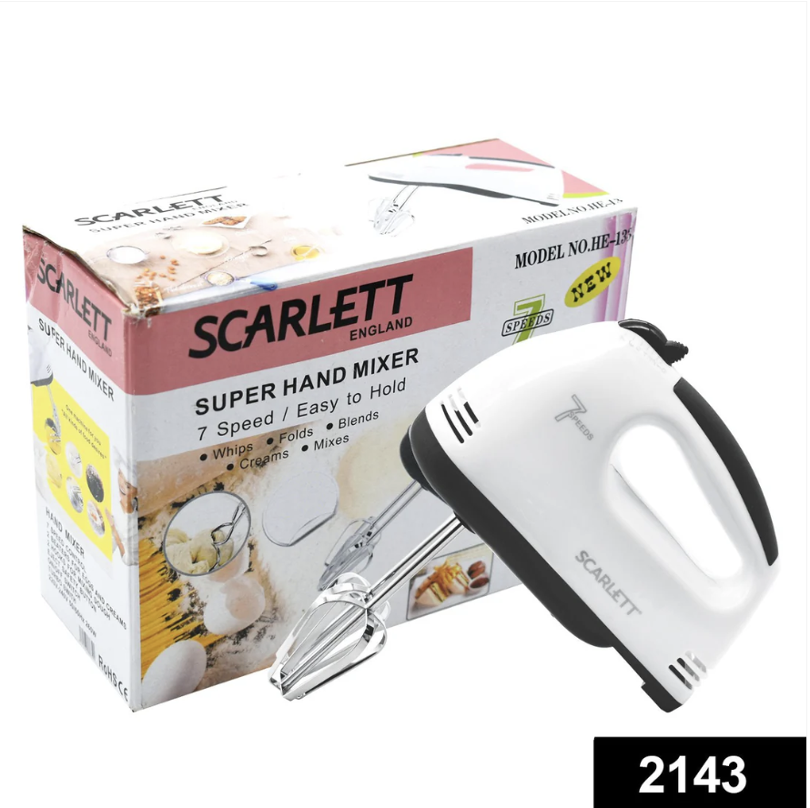 Electric Hand Mixer – 7-Speed with Attachments | XcelCraft