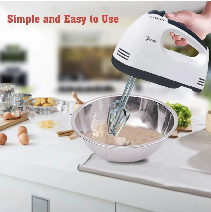 Electric Hand Mixer – 7-Speed with Attachments | XcelCraft