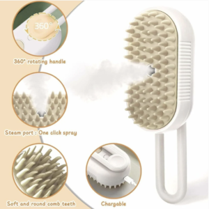 Electric Pet Steam Brush – Hair Removal & Massage | Calm & Curl