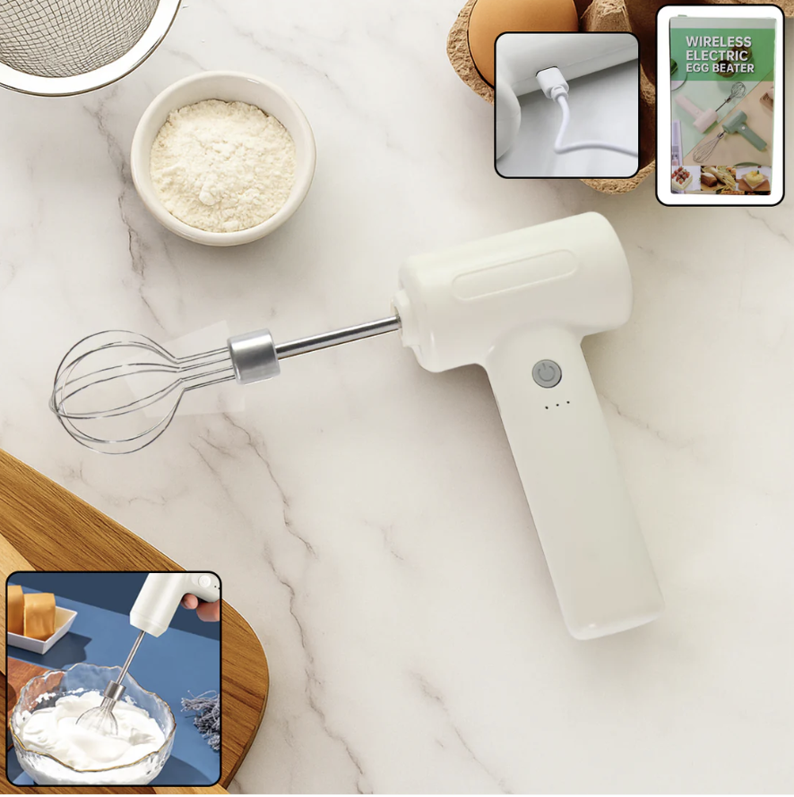 Cordless Electric Whisk – Rechargeable Hand Mixer for Kitchen