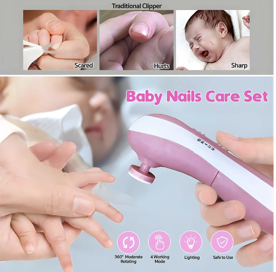 Electric Baby Nail Trimmer – Gentle 6-in-1 Care | Babyova