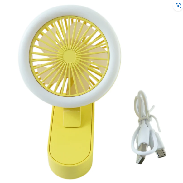 Mini Table Fan – Rechargeable with LED Light and Adjustable Angle