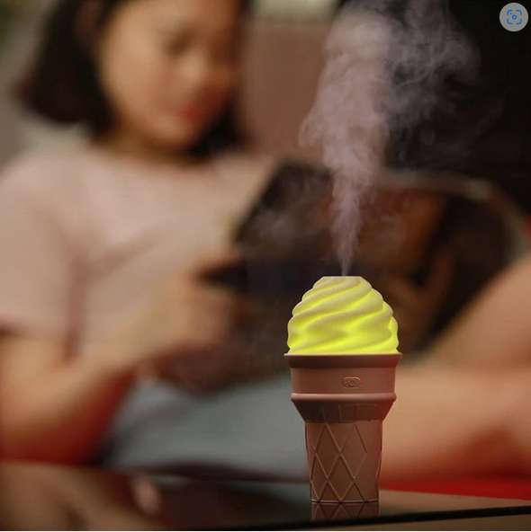 Ice Cream LED Humidifier – Portable Air Moisturizer & Fragrance Diffuser