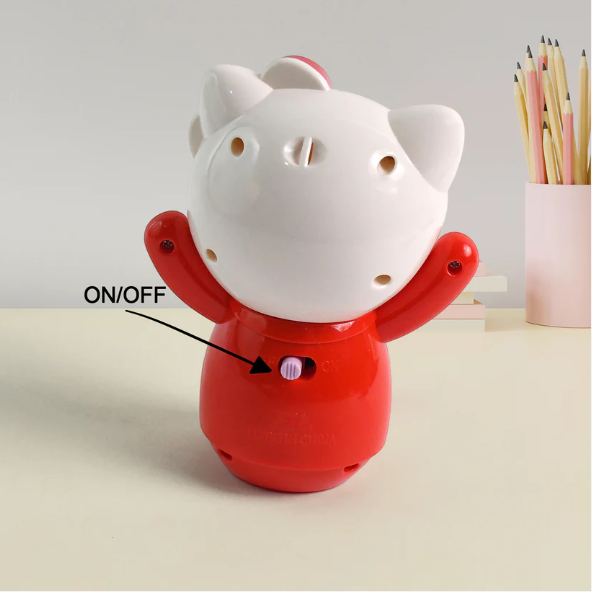 USB Cartoon Mini Table Fan – Removable Head Kitty Design