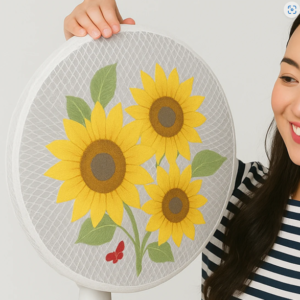 Sunflower Mesh Fan Cover – Dust Protection & Stylish Fit