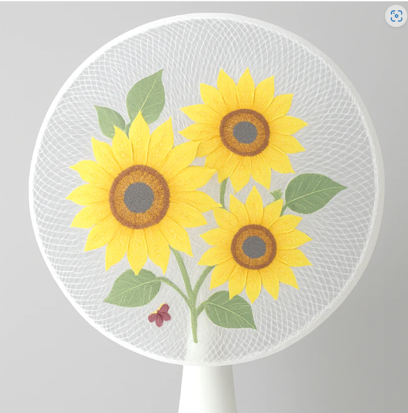 Sunflower Mesh Fan Cover – Dust Protection & Stylish Fit